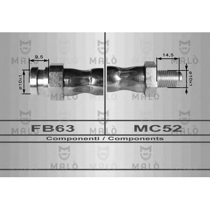 Zdjęcie Przewód hamulcowy elastyczny MALÒ 80154