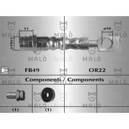 Zdjęcie Przewód hamulcowy elastyczny MALÒ 80172