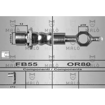 Zdjęcie Przewód hamulcowy elastyczny MALÒ 80407
