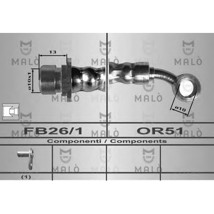 Zdjęcie Przewód hamulcowy elastyczny MALÒ 80463