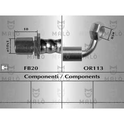 Zdjęcie Przewód hamulcowy elastyczny MALÒ 80612