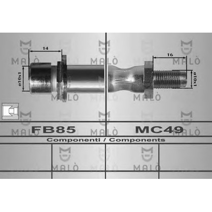 Zdjęcie Przewód hamulcowy elastyczny MALÒ 80620