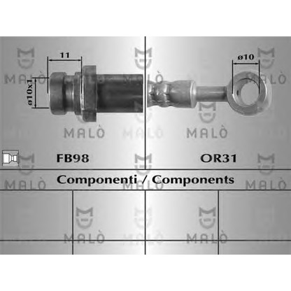 Foto Tubo flexible de frenos MALÒ 80784