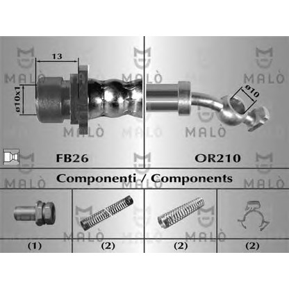 Фото Тормозной шланг MALÒ 80986