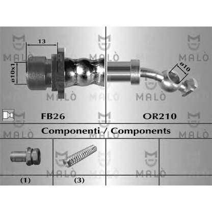 Zdjęcie Przewód hamulcowy elastyczny MALÒ 80987