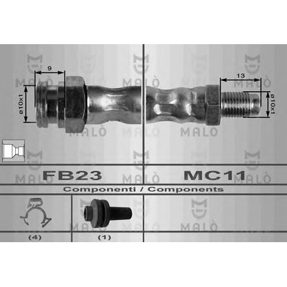 Фото Тормозной шланг MALÒ 8432