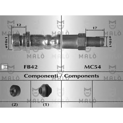 Фото Тормозной шланг MALÒ 8608