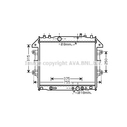 Photo Radiator, engine cooling PRASCO TO2496