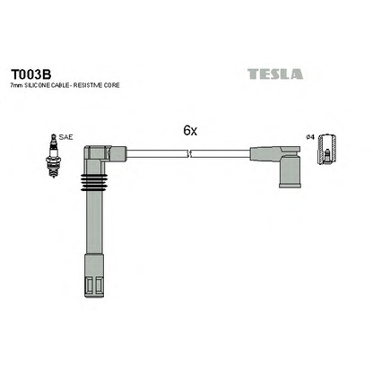 Photo Kit de câbles d'allumage TESLA T003B
