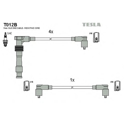 Фото Комплект проводов зажигания TESLA T012B