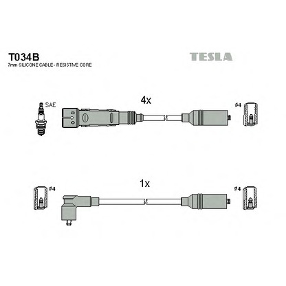 Foto Juego de cables de encendido TESLA T034B