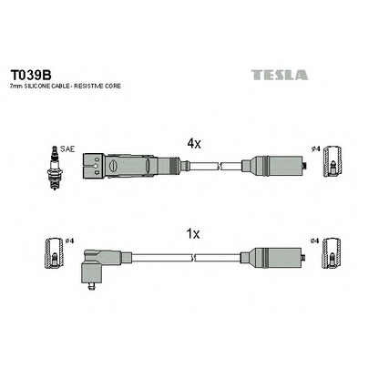 Photo Kit de câbles d'allumage TESLA T039B