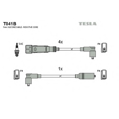 Photo Kit de câbles d'allumage TESLA T041B