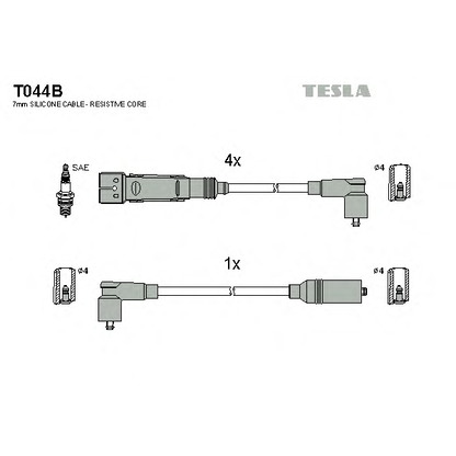 Фото Комплект проводов зажигания TESLA T044B