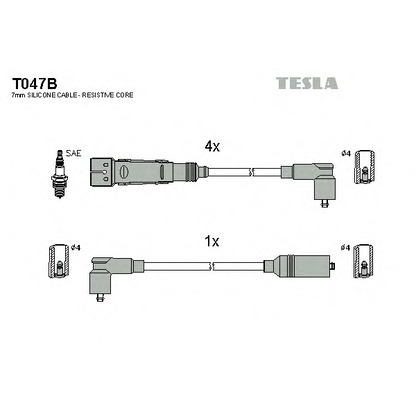 Foto Juego de cables de encendido TESLA T047B