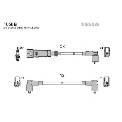 Photo Kit de câbles d'allumage TESLA T050B
