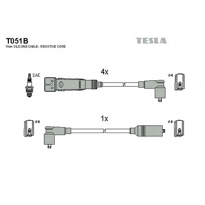 Foto Juego de cables de encendido TESLA T051B
