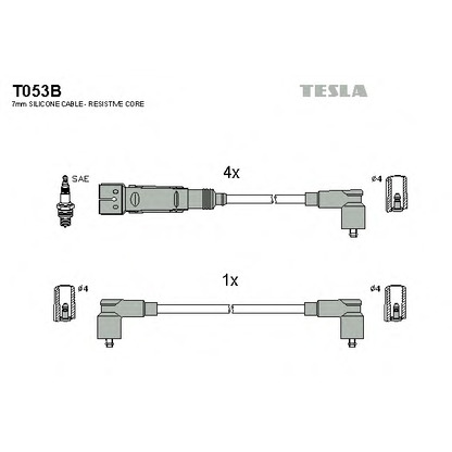 Фото Комплект проводов зажигания TESLA T053B