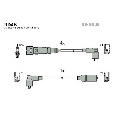 Photo Ignition Cable Kit TESLA T054B