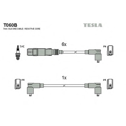 Фото Комплект проводов зажигания TESLA T060B