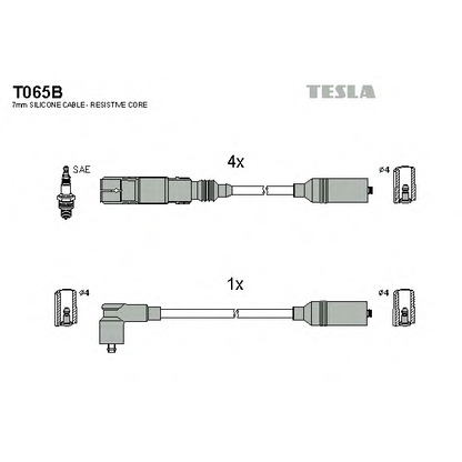 Zdjęcie Zestaw przewodów zapłonowych TESLA T065B