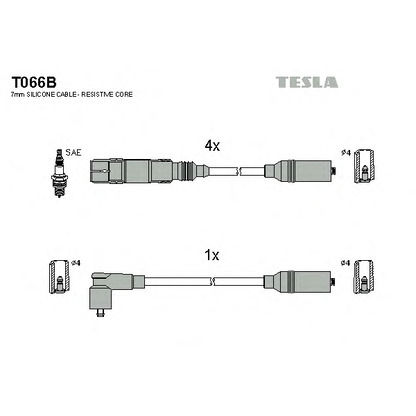 Фото Комплект проводов зажигания TESLA T066B