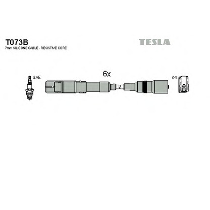 Zdjęcie Zestaw przewodów zapłonowych TESLA T073B