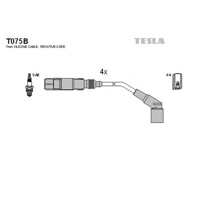 Foto Zündleitungssatz TESLA T075B