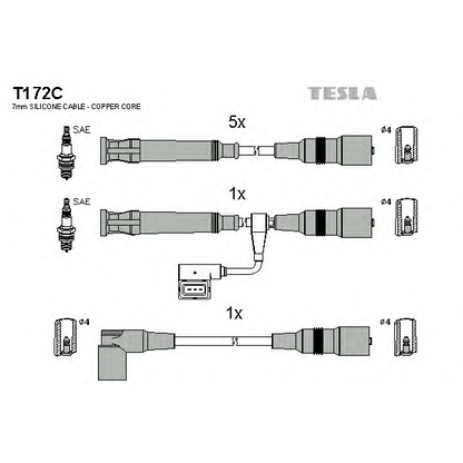 Photo Kit de câbles d'allumage TESLA T172C