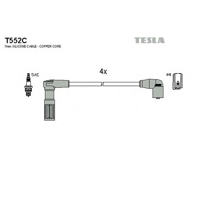 Zdjęcie Zestaw przewodów zapłonowych TESLA T552C