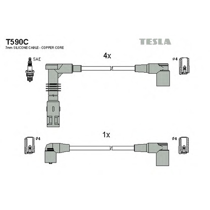 Photo Ignition Cable Kit TESLA T590C