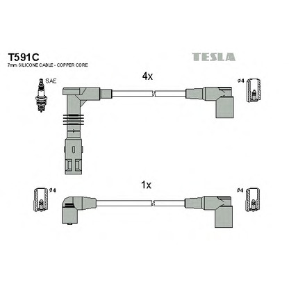 Photo Ignition Cable Kit TESLA T591C
