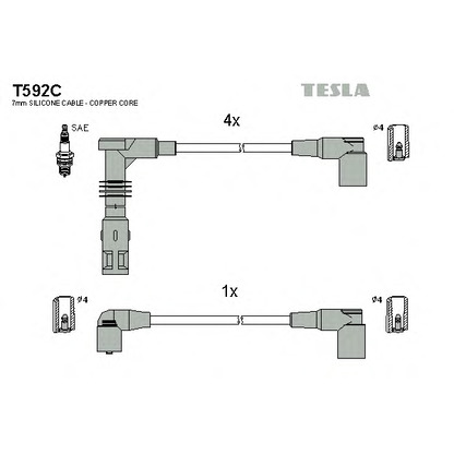 Photo Ignition Cable Kit TESLA T592C