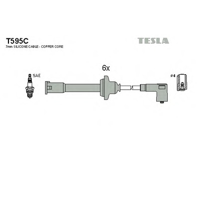 Zdjęcie Zestaw przewodów zapłonowych TESLA T595C