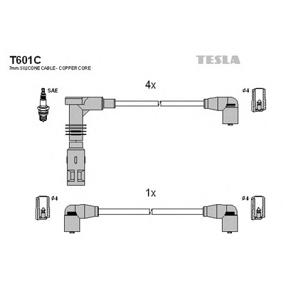 Photo Kit de câbles d'allumage TESLA T601C