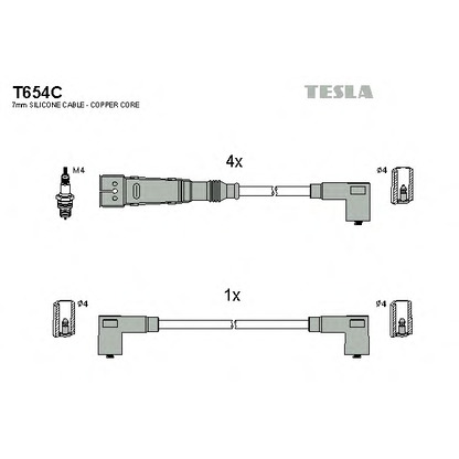 Photo Ignition Cable Kit TESLA T654C