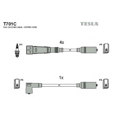 Photo Kit de câbles d'allumage TESLA T701C