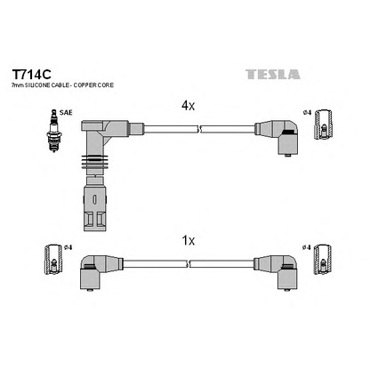 Photo Kit de câbles d'allumage TESLA T714C