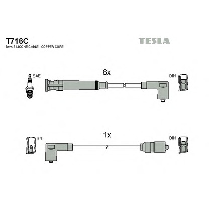 Photo Ignition Cable Kit TESLA T716C