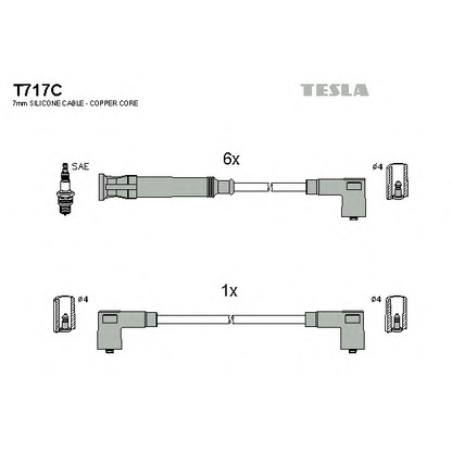 Photo Kit de câbles d'allumage TESLA T717C