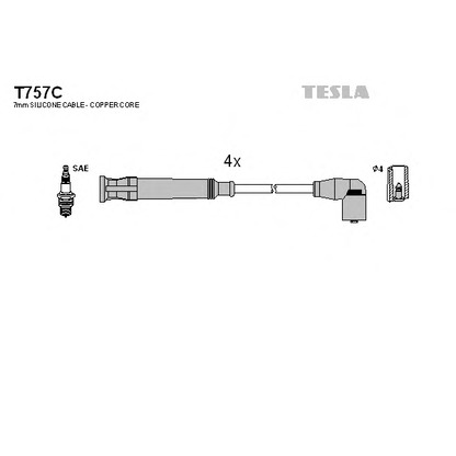 Foto Juego de cables de encendido TESLA T757C