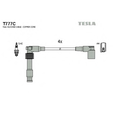 Photo Ignition Cable Kit TESLA T777C