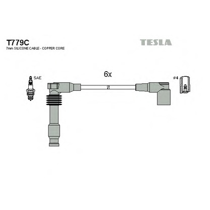 Zdjęcie Zestaw przewodów zapłonowych TESLA T779C