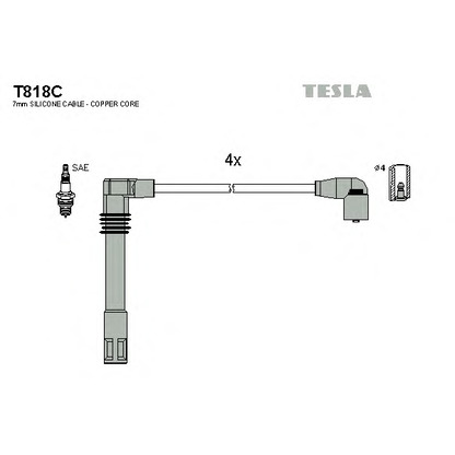 Photo Kit de câbles d'allumage TESLA T818C