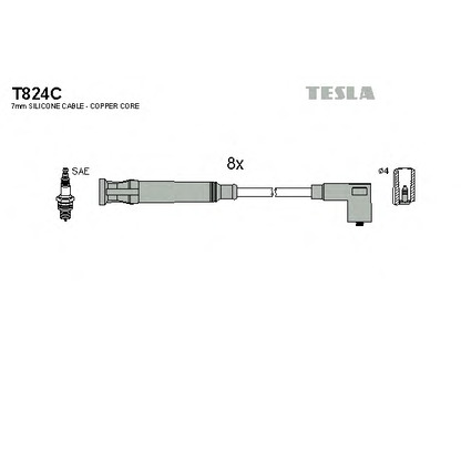 Zdjęcie Zestaw przewodów zapłonowych TESLA T824C