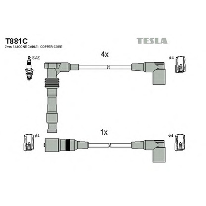 Photo Ignition Cable Kit TESLA T881C
