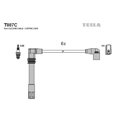 Photo Kit de câbles d'allumage TESLA T887C
