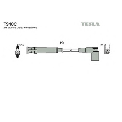 Zdjęcie Zestaw przewodów zapłonowych TESLA T940C