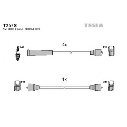 Zdjęcie Zestaw przewodów zapłonowych TESLA T357S