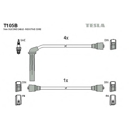 Photo Ignition Cable Kit TESLA T105B